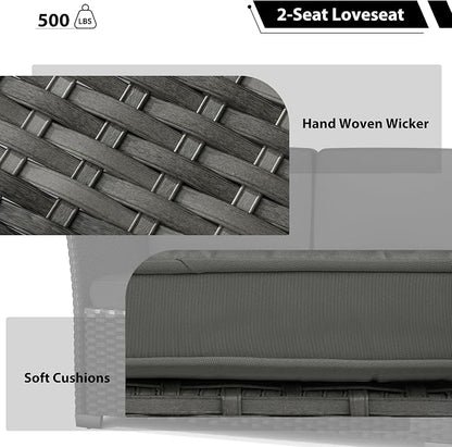 KIGOTY 7 Piece Patio Furniture Set, Outdoor PE Wicker Rattan Outdoor Dining Set - Image 3
