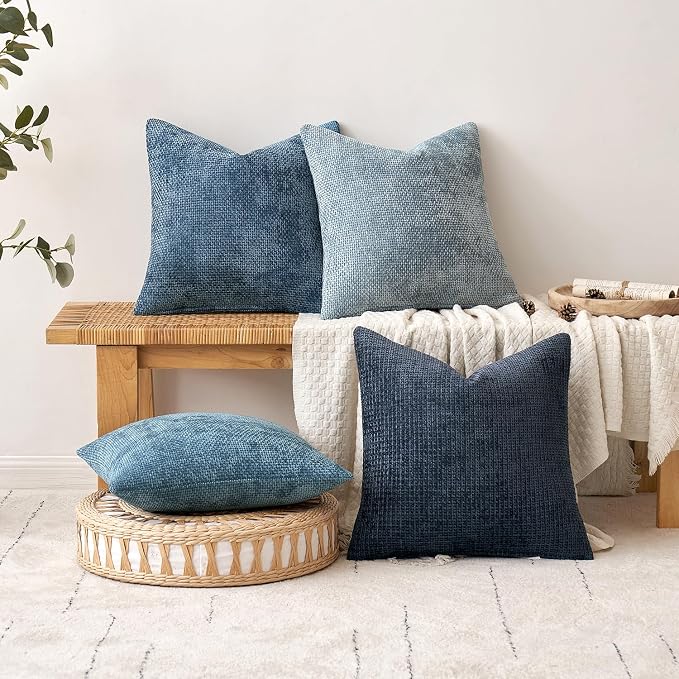 MIULEE Decorative Couch Throw Pillow Covers 18x18 Inch Coastal Blue 2 Pack | - Image 4