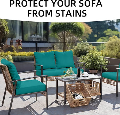 8PCS Patio Cushion Covers.Patio Furniture Couch SeatSlipcovers | Washable - Image 4