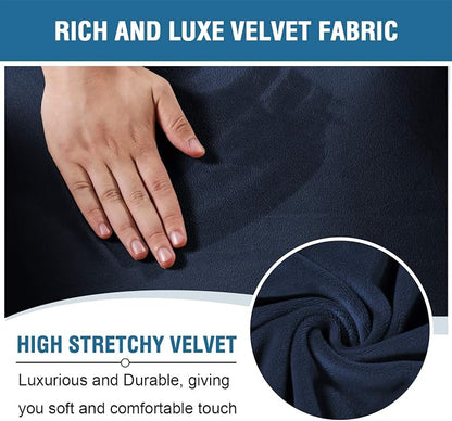 H.VERSAILTEX Velvet Stretch Recliner Couch Covers 6-Pieces Recliner Loveseat - Image 3