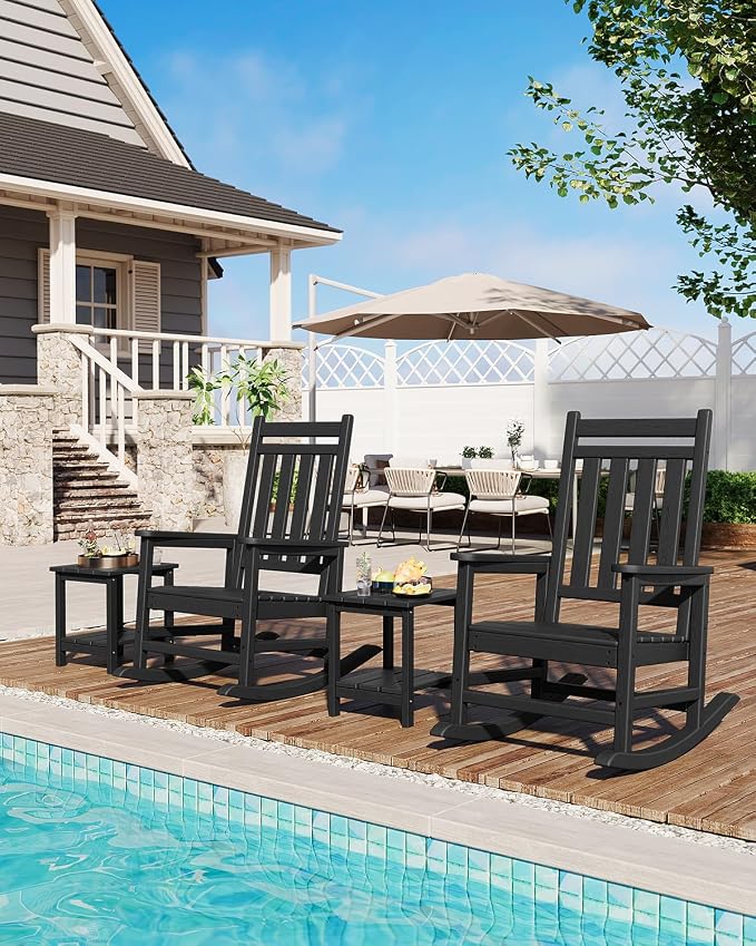 GarveeLife Poly Lumber Rocking Chair Outdoor Set of 4 - Image 8