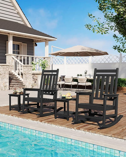 GarveeLife Poly Lumber Rocking Chair Outdoor Set of 4 - Image 6