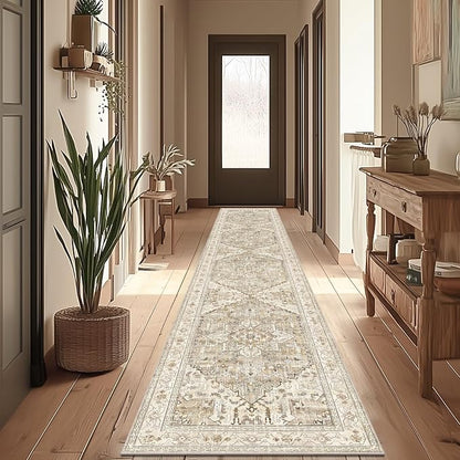 Yamaziot Washable Runner Rug, 2x12 Non-Slip Boho Hallway Kitchen Rug | Stain - Image 5