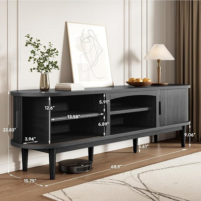 Decofy Mid Century TV Stand for TVs up to 80 Inches, Entertainment Center - Image 2