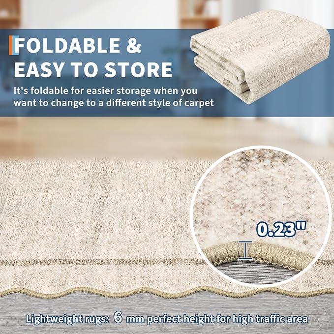 GarveeHome Scalloped Large Living Room Area Rug 6x9 Machine Washable - Image 8