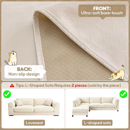 Loiion Velvet Sofa Cover, Ultra Soft Waterproof Non-Slip Couch Cover - Image 5