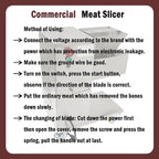Commercial Meat Cutter Machine Meat Slicer Machine Electric TJ-130L Stainless Steel with 4.5mm Blade 110V 750W 400KG/H for Catering Businesses