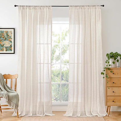 BGment Long Linen Curtains 102 Inch Length by BGment