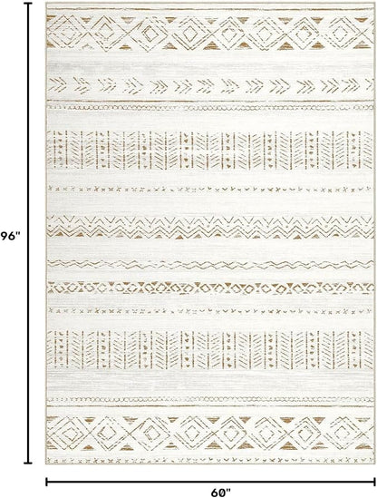 cotiled Boho 5x8 Area Rugs for Living Room: Soft Moroccan Washable Rug | Solve - Image 2