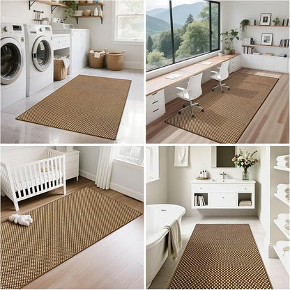 Indoor Door Mat Entryway Rug Non Slip Washable Dark Brown 2x3 ft | Front Entry - Image 7