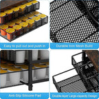 Coffee Pod Drawer Holder Capsule Storage Organizer 2 Tier Coffee Pods Holder With Sliding Baskets for 72 Capacity K Pod, Suit for Home Office Cafe Counter (Black)