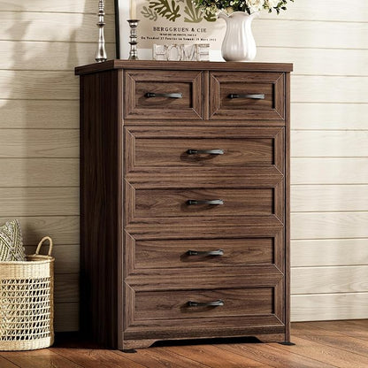 AODK Farmhouse Tall 6 Drawer Dresser by AODK