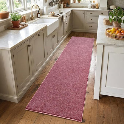 2x8 Red/White Runner Rug Washable Non-Slip by Unknown