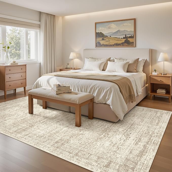 Soalmost 4x6 Area Rug for Living Room, Washable Rugs Non-Slip, Thin Foldable - Image 9