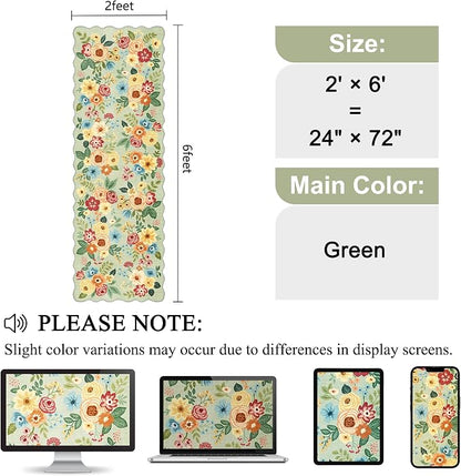 DUKINO 2x6 Runner Rug, Floral Washable Rug - Image 2