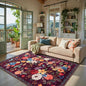 Area Rug 4x6 Rug Washable Boho Rugs | Non Slip Low Pile Floral Small Carpet by WelcometoBabovid
