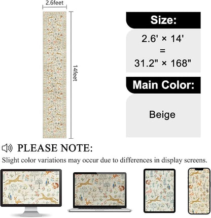 DUKINO 2.6x14 Runner Rug for Hallway, Washable Animal Rug Non Slip, Low Pile - Image 2