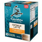 Caribou Coffee Caramel Comfort Oatmilk Latte, One Step Latte Single Serve Keurig K-Cup Pods, 20-Count Box