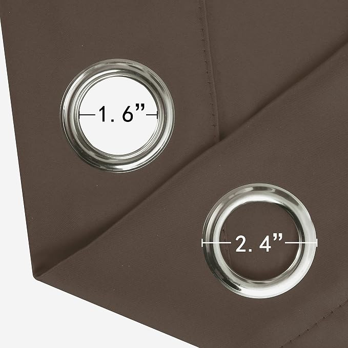 Blackout Curtains 66 x 95 inch/Chocolate Brown Curtains Set of 2 Panels/Thermal - Image 5