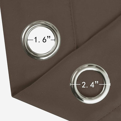 Blackout Curtains 66 x 95 inch/Chocolate Brown Curtains Set of 2 Panels/Thermal - Image 5