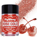 Rose Gold Edible Glitter - 5g Food Grade Cake Decorating Shimmering Glitter, Edible Sprinkle Luster Dust for Drinks, Chocolates, Fondant, Strawberries, Cupcakes, Candy, Cookie - Vegan