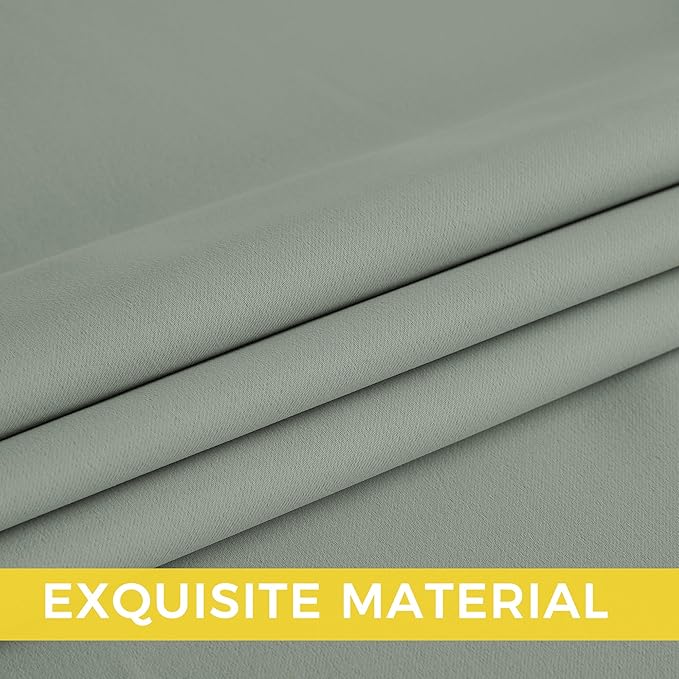 NICETOWN Room Darkening Draperies Curtains Panels, 2 Panels Sage Green W52 x L84 - Image 5