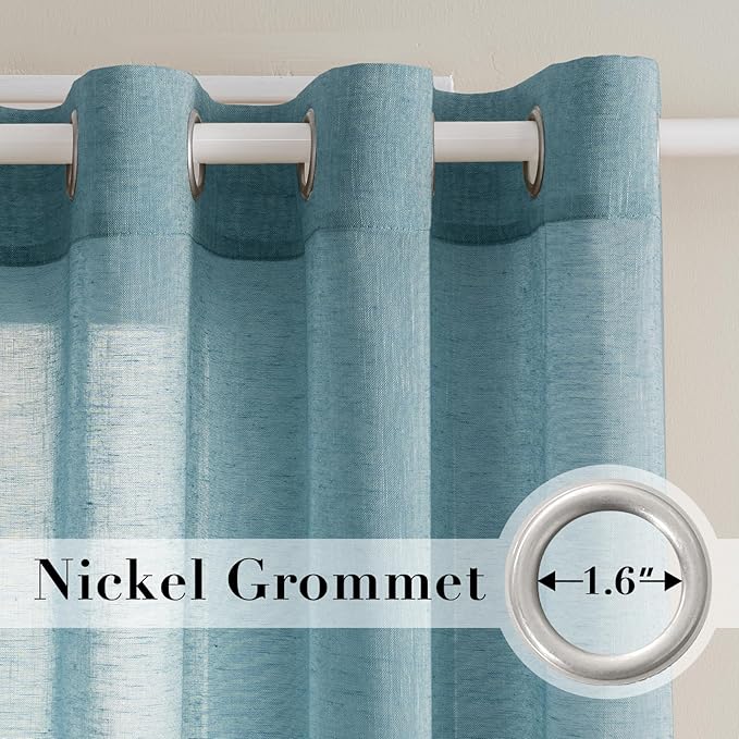 Window Treatments Linen Curtain Panels Open Weave - Image 2