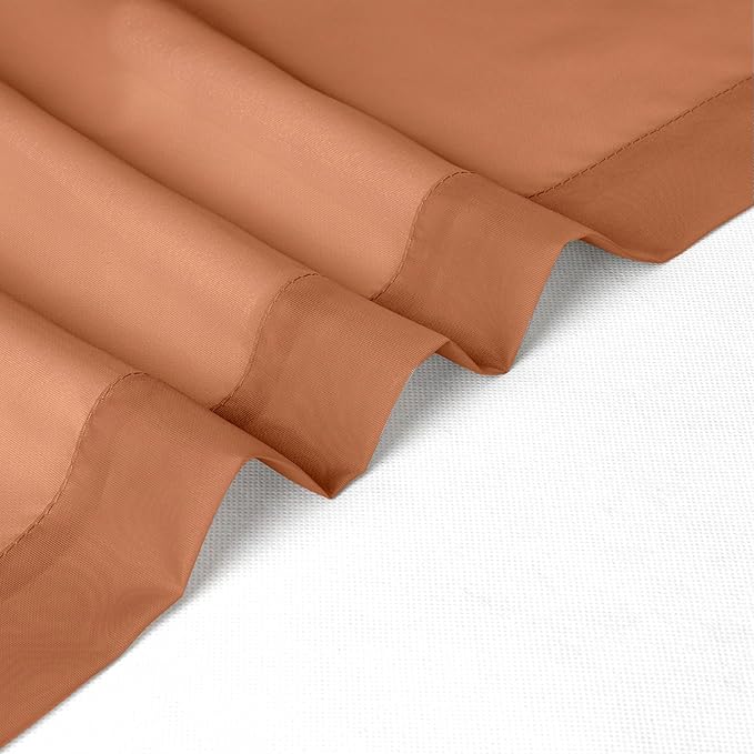 Chyhomenyc Orange Sheer Curtains 36 inch Length 2 Panels, Light Filtering Voile - Image 4