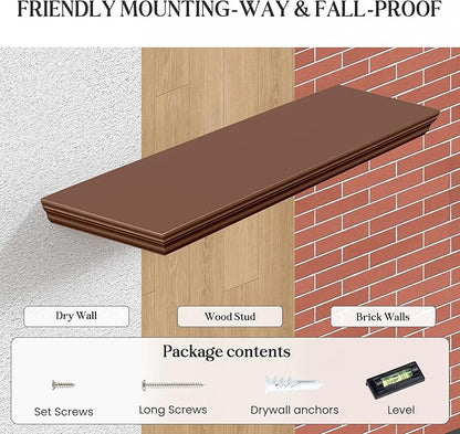 Fun Memories Floating Shelves 55 Inch Long, 9.3 Inch Deep Classic Crown Molding - Image 6