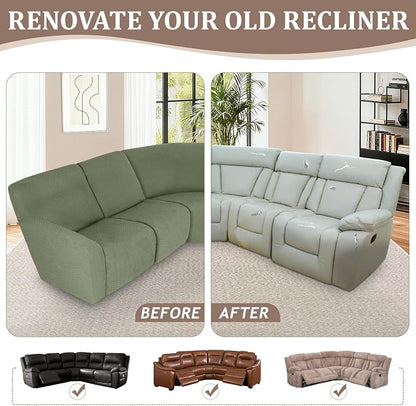 ALIECOM 100% Waterproof Recliner Sectional Couch Covers L Shape Stretch Corner - Image 7