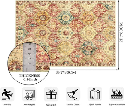 Lahome Moroccan Trellis Washable Rug, 2x3 Bathroom Rugs - Image 2