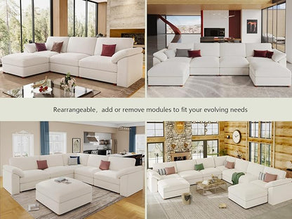 EASE MOOSE Modern 3 Seat Sectional Modular Sofa, FSC Certified Chenille Comfty - Image 6
