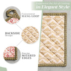 Maison d' Hermine Pot Holders Set 100% Cotton Heat Resistant Potholders 8" x 8" Hot Pads with Loop BBQ, Cooking, Baking, Grilling, Kitchen, Handling Hot Pans (Pack of 2, Damask)