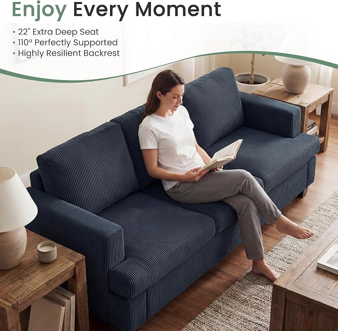 YOUDENOVA Sofa Couch, 3 Piece Set Comfy Sofa, 2 Loveseat & 3 Seater Sofa - Image 4