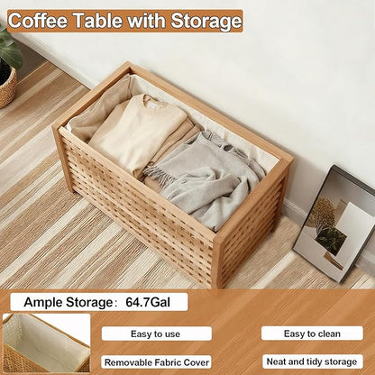 Solid Wood Entryway Bench with Storage, Large storage chest with Removable Bag - Image 5