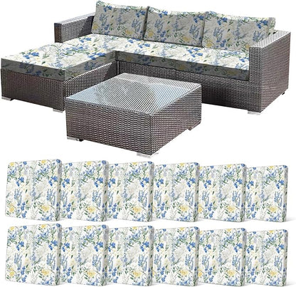 CALBODE 12 Pcs Stretch Indoor/Outdoor Seat Cushion Covers, by CALBODE