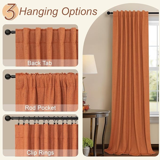 Pitalk Blackout Burnt Orange Curtain - Image 6