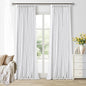 Snow White Pleated Linen 100% Blackout Curtains 100 Inches Long | Pinch Pleat by Twodrapes