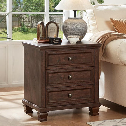 SAVOR LIFE Farmhouse Nightstand Set of 2, Rustic Couch End Table - Image 8