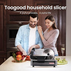 TooGood Meat Slicer for Home, Electric Food Slicer with 7.5" Stainless Steel Blade, 1/4 HP, 0-15mm Adjustable Thickness, Deli Food Slicer Machine for Meat, Bread, Fruit, Cheese