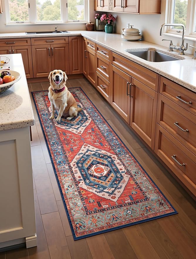 SERISSA 3x7 Washable Non Slip Boho Runner Rug by SERISSAHomeDecorCollection