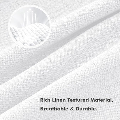 MIULEE 100% Blackout Linen Curtains 42 x 72 Inch Bright White 2 Panels | - Image 3