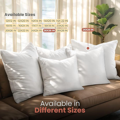Utopia Bedding 26x26 Pillow Inserts, 2 Pack | Indoor cushion inserts - Image 6