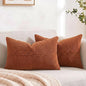 Fancy Homi 2 Packs Rust Lumbar Decorative Throw Pillow Covers 16x28 Inch by Fancy+Homi