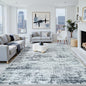 9x12 Washable Area Rug for Living Room Bedroom: Non-Slip Modern Black Grey | by Oriannal