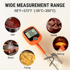 ThermoPro TP509 Candy Thermometer with Pot Clip, 10" Long Probe Instant Read Meat Food Thermometer with LCD, Cooking Oil Thermometer Deep Frying Thermometer for Candy Maple Syrup Sugar Brewing Making