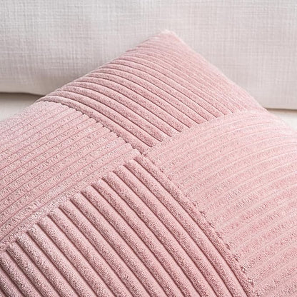 Fancy Homi 2 Packs Blush Pink Big Decorative Throw Pillow Covers 24x24 Inch - Image 3