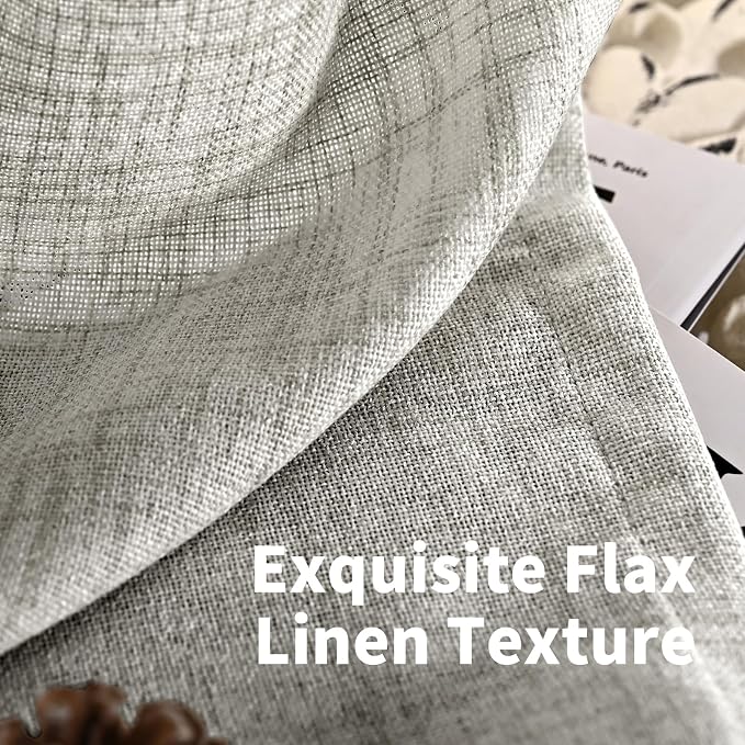 YoungsTex Short Linen Semi Sheer Curtains 40 Inches Long - Image 4