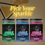 BeePoint Green Edible Glitter for Drinks 15g - Food Grade, Vibrant Color Shimmer Powdered Dust for Drinks, Cocktails, Cake Decorating, Baking, Chocolates, Candy, Sweets, & Cookies - Vegan & Gluten Free