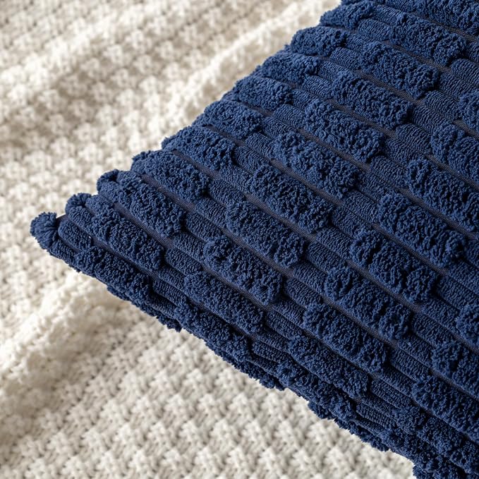 MIULEE Euro Sham Decorative Throw Pillow Covers 26x26 Navy Blue Pack of 2 | - Image 5